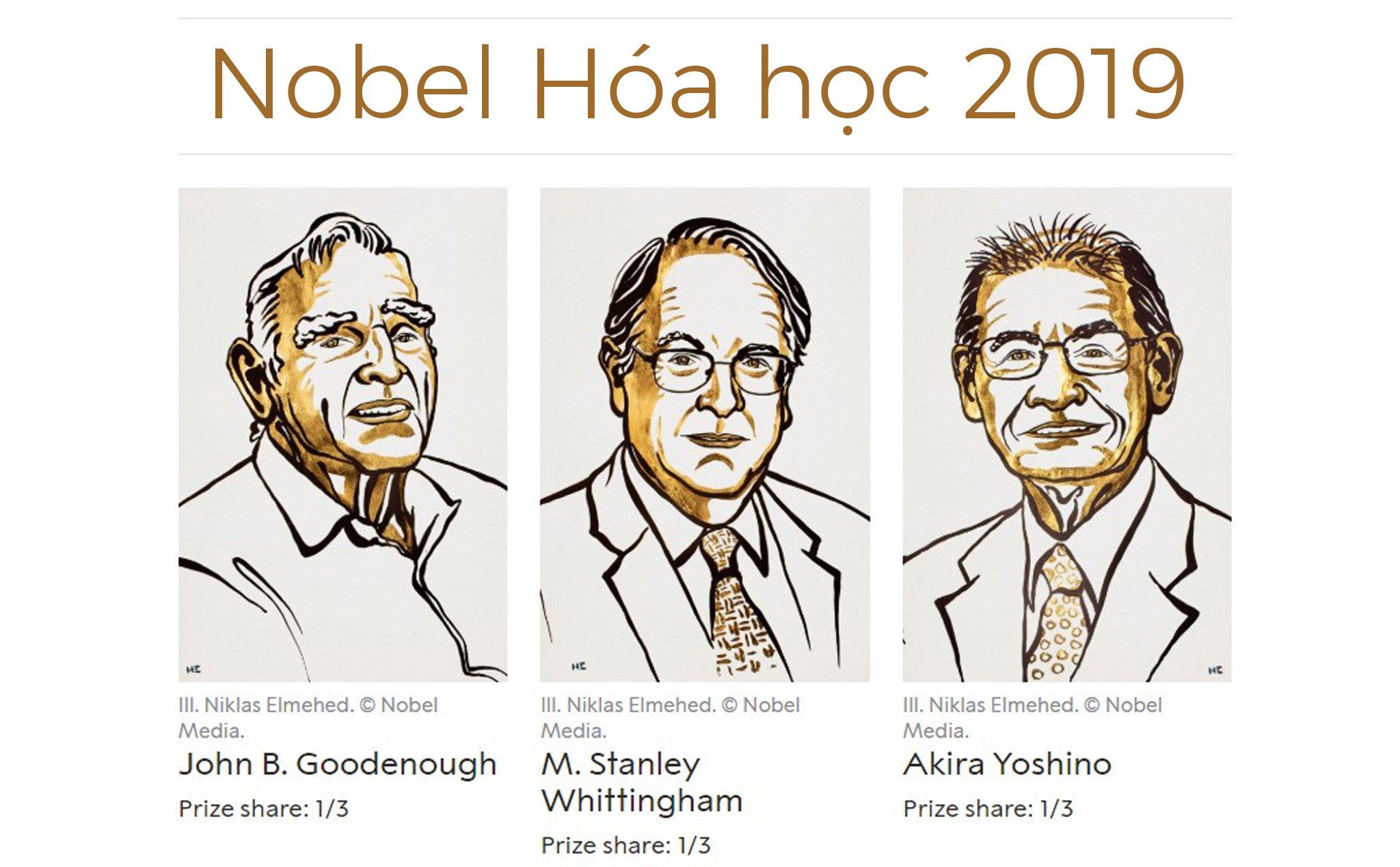 Nobel Hóa học 2019: Vinh danh 3 nhà khoa học phát triển pin lithium-ion