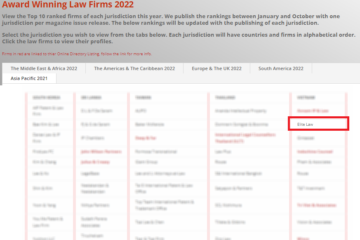 ELITE LAW FIRM – A NOTABLE FIRM BY IP STAR 2022